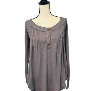 We the Free gray thermal knit long sleeve top M